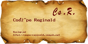 Csépe Reginald névjegykártya